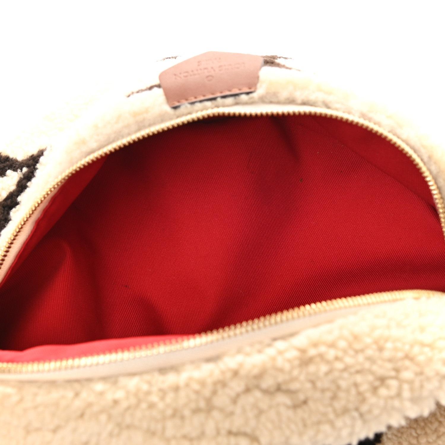 Louis Vuitton Monogram Neutrals Shearling Teddy Bum Bag For Sale 2