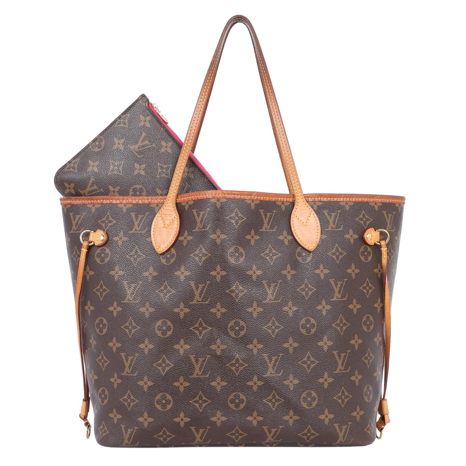 Women's or Men's Louis Vuitton Monogram Neverfull MM Tote Bag Brown
