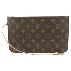 Louis Vuitton Monogrammierte Neverfull Pochette MM oder GM Handgelenkstasche 44lv128s