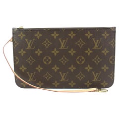 Louis Vuitton Monogram Neverfull Pochette MM or GM Wristlet Pouch 44lv128s