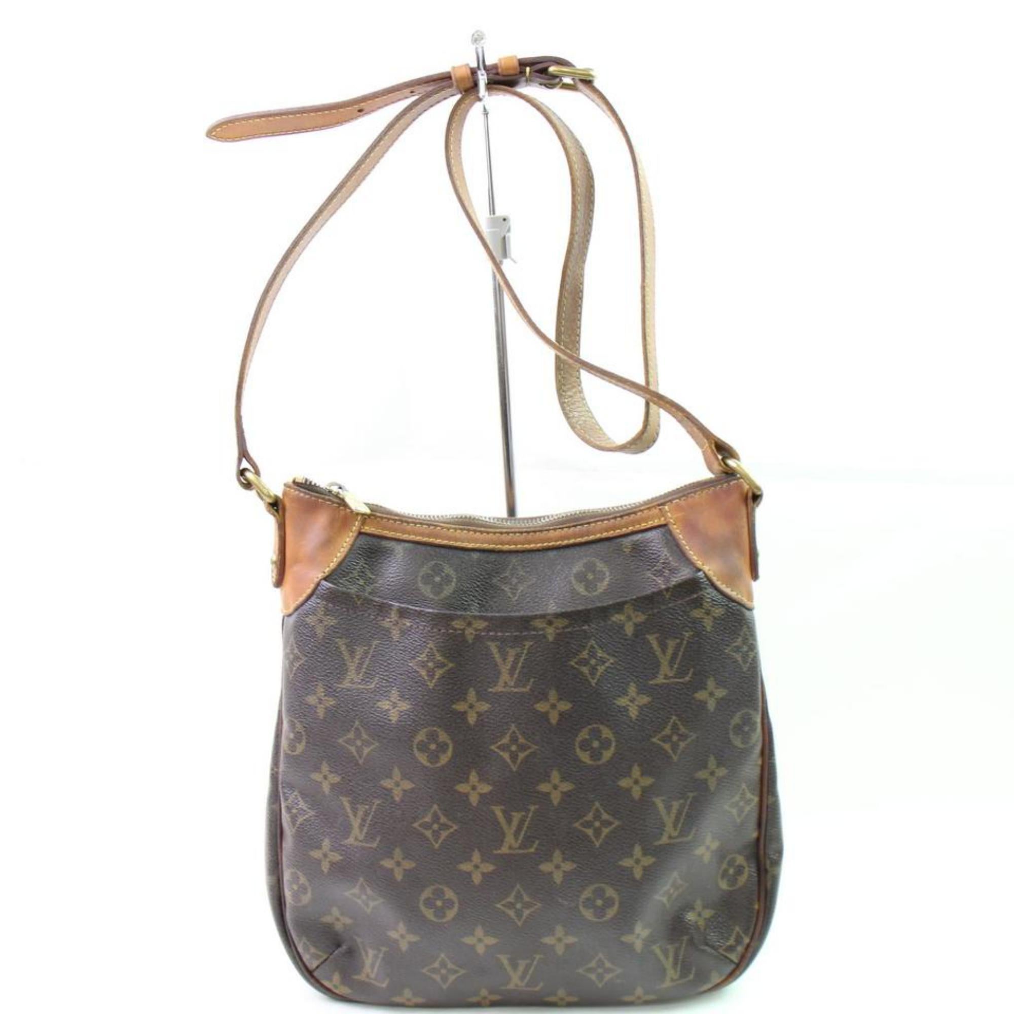 Louis Vuitton Monogram Odeon 867058 Brown Coated Canvas Shoulder Bag For Sale 1