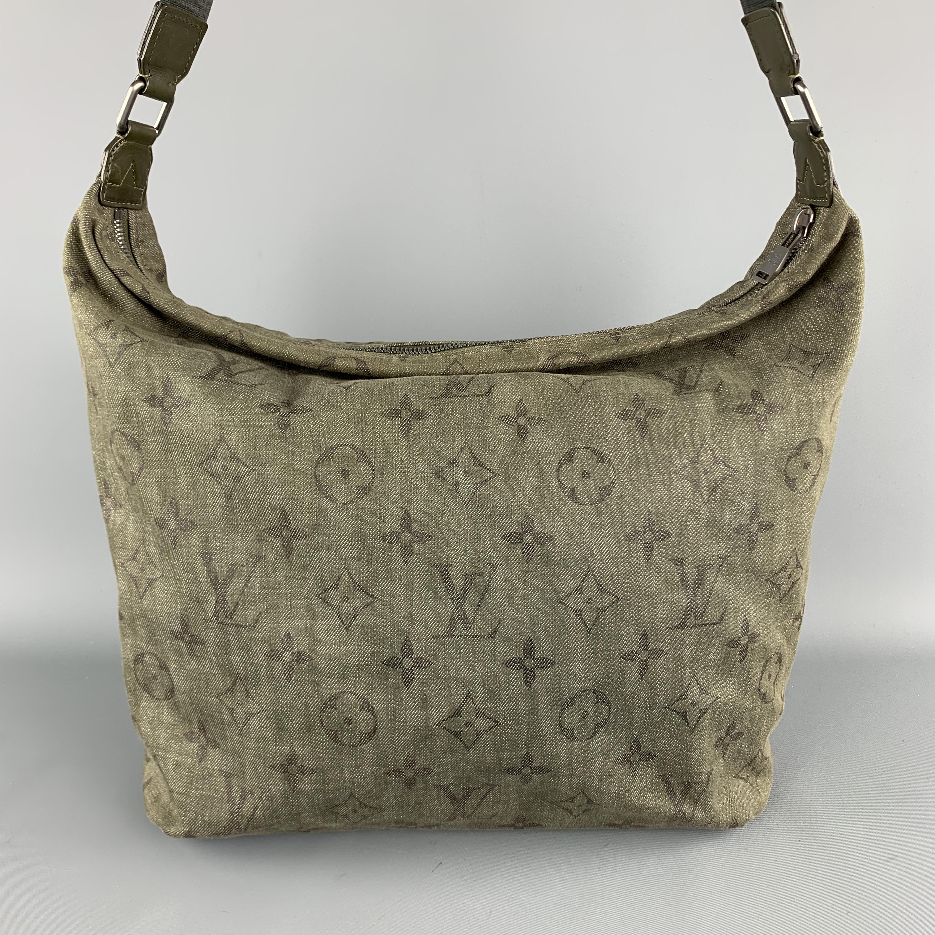 Gray LOUIS VUITTON Monogram Olive Green Impression Besace SS11 Bag