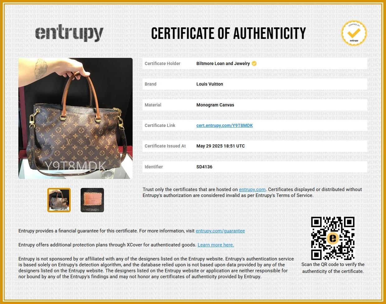 Louis Vuitton Monogram Pallas MM Shoulder Bag en venta 5