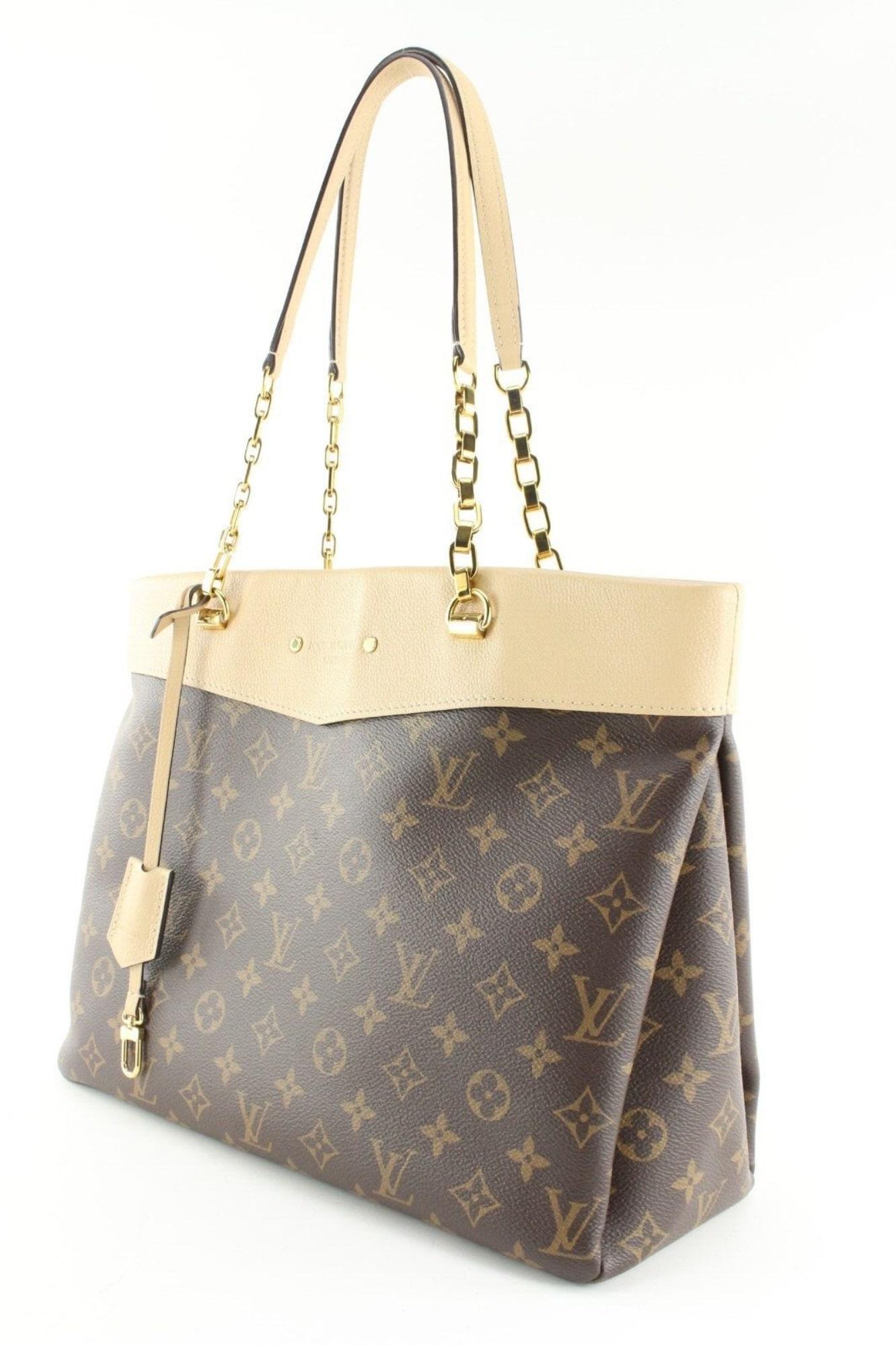 Louis Vuitton Monogram Pallas Shopper Dune Leather Chain Bag 4LK0502 For Sale 7