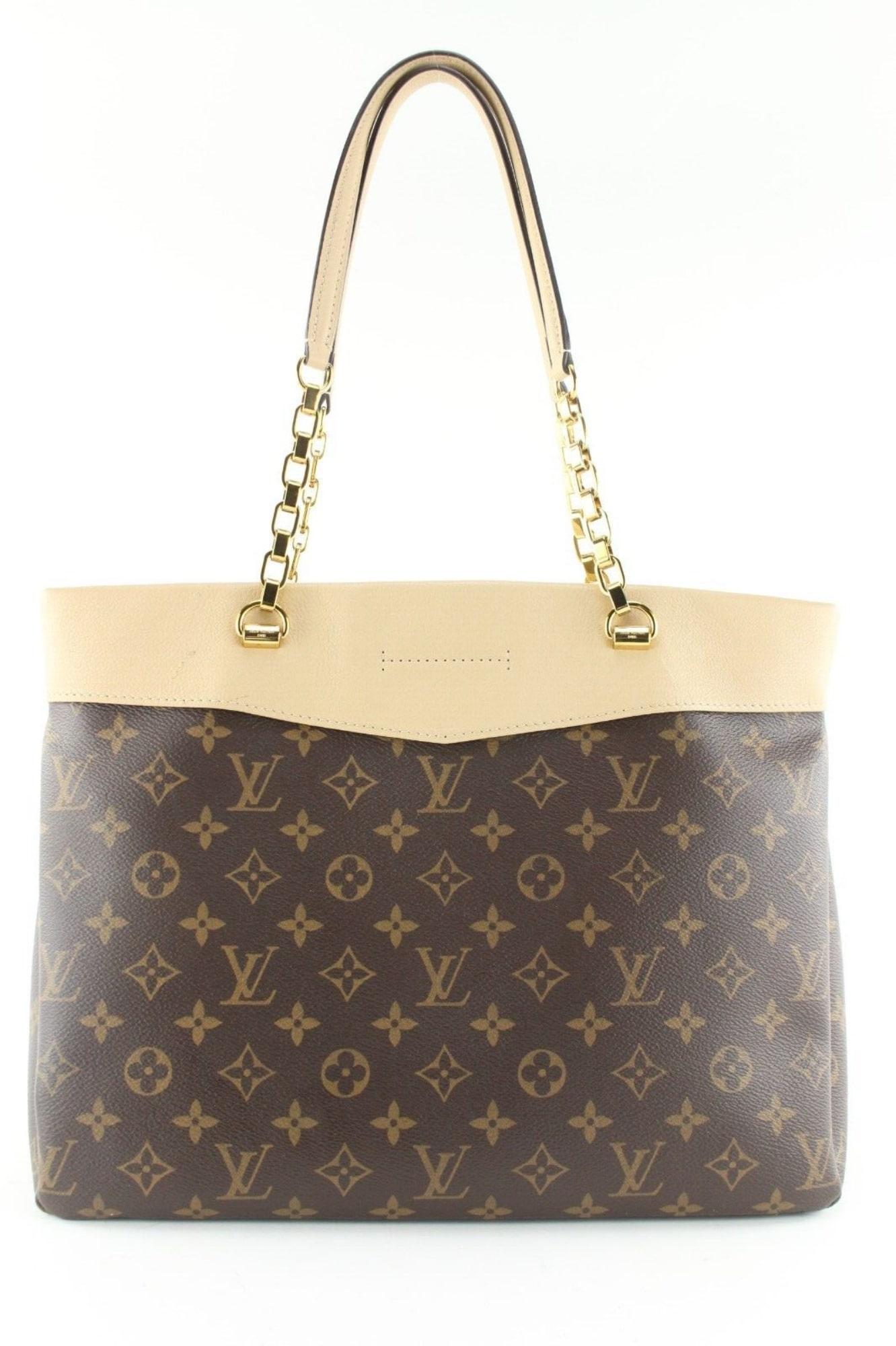 Louis Vuitton Monogram Pallas Shopper Dune Leather Chain Bag 4LK0502 For Sale 8