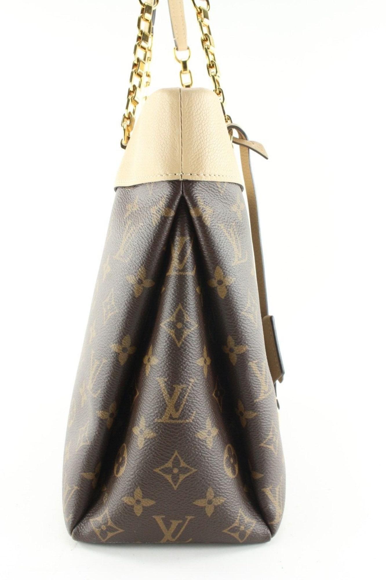 Louis Vuitton Monogram Pallas Shopper Dune Leather Chain Bag 4LK0502 For Sale 9
