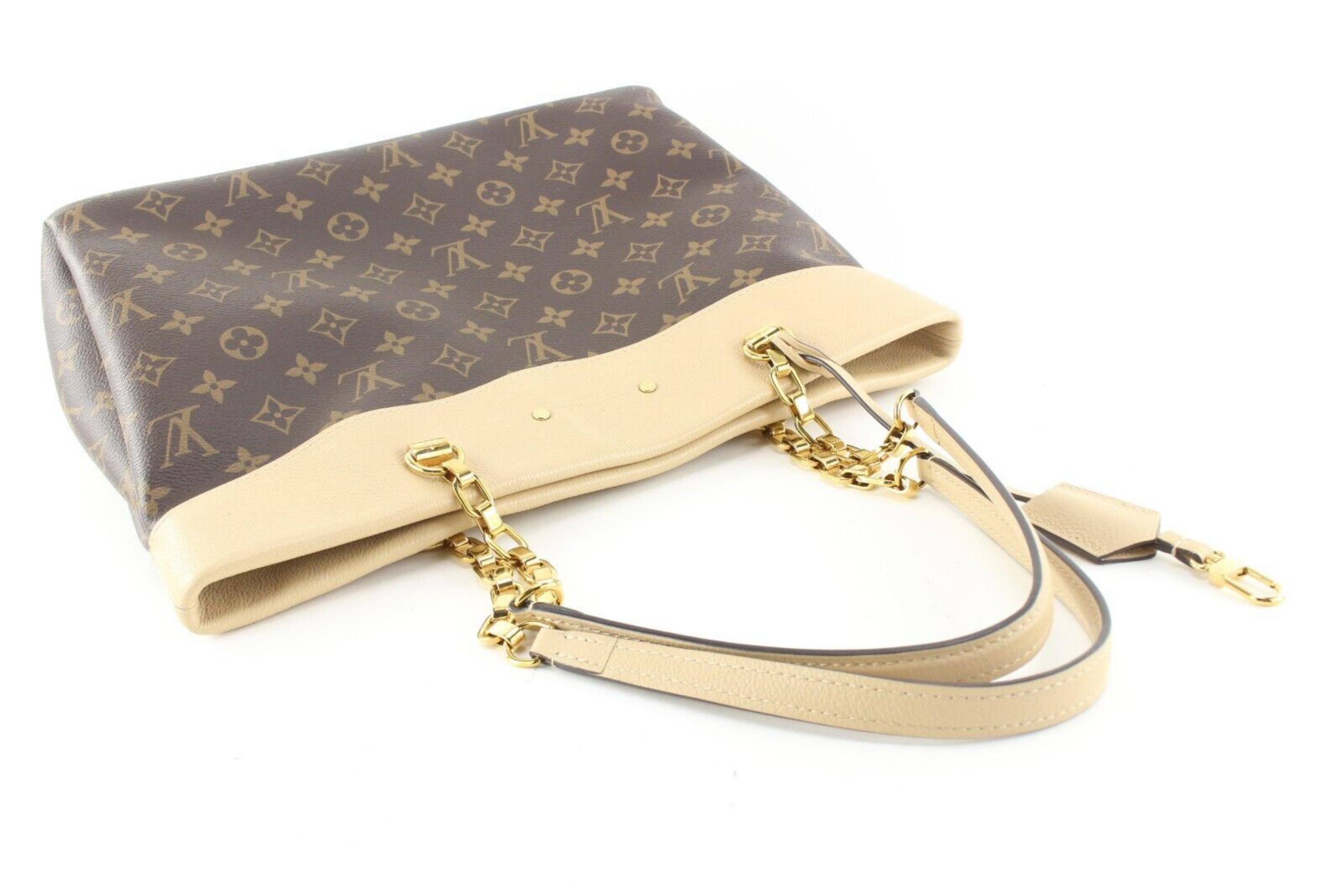 Louis Vuitton Monogram Pallas Shopper Dune Leather Chain Bag 4LK0502 For Sale 2