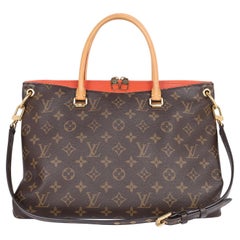 Used Louis Vuitton Monogram Pallas Shoulder Bag Orange