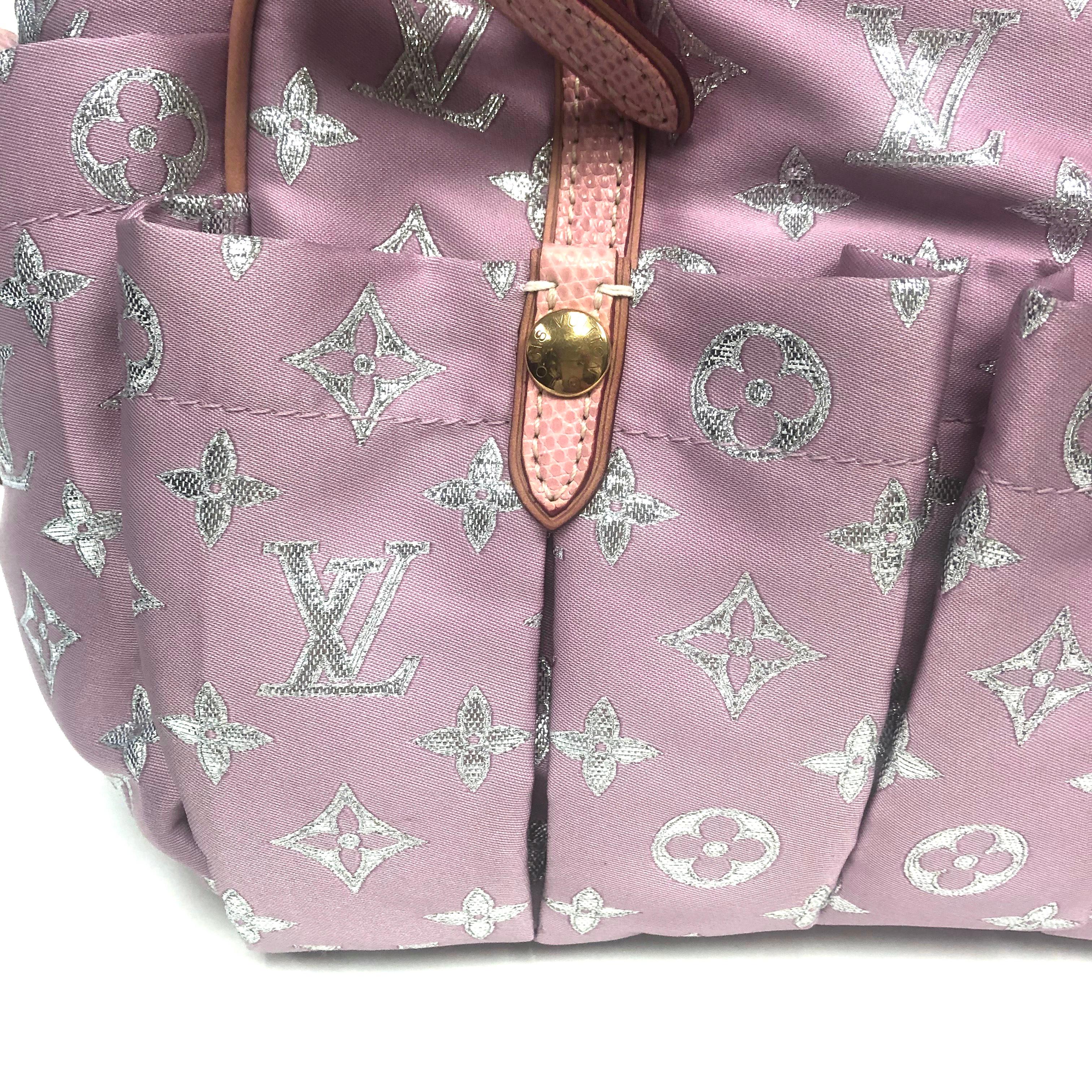 Beige LOUIS VUITTON Monogram Pastel Glitter Cabas Tote Bag Pink