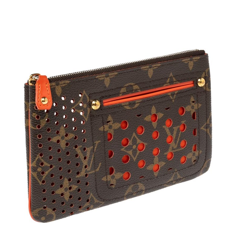 Louis Vuitton Monogram Perforated Canvas Limited Edition Pochette Plat  Wallet at 1stDibs