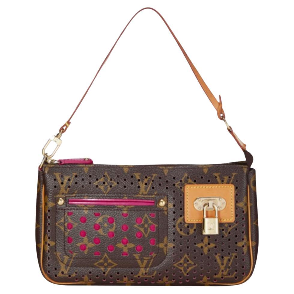 Louis Vuitton Monogram Perforated Coated Canvas Pochette Accessoires Bag For Sale