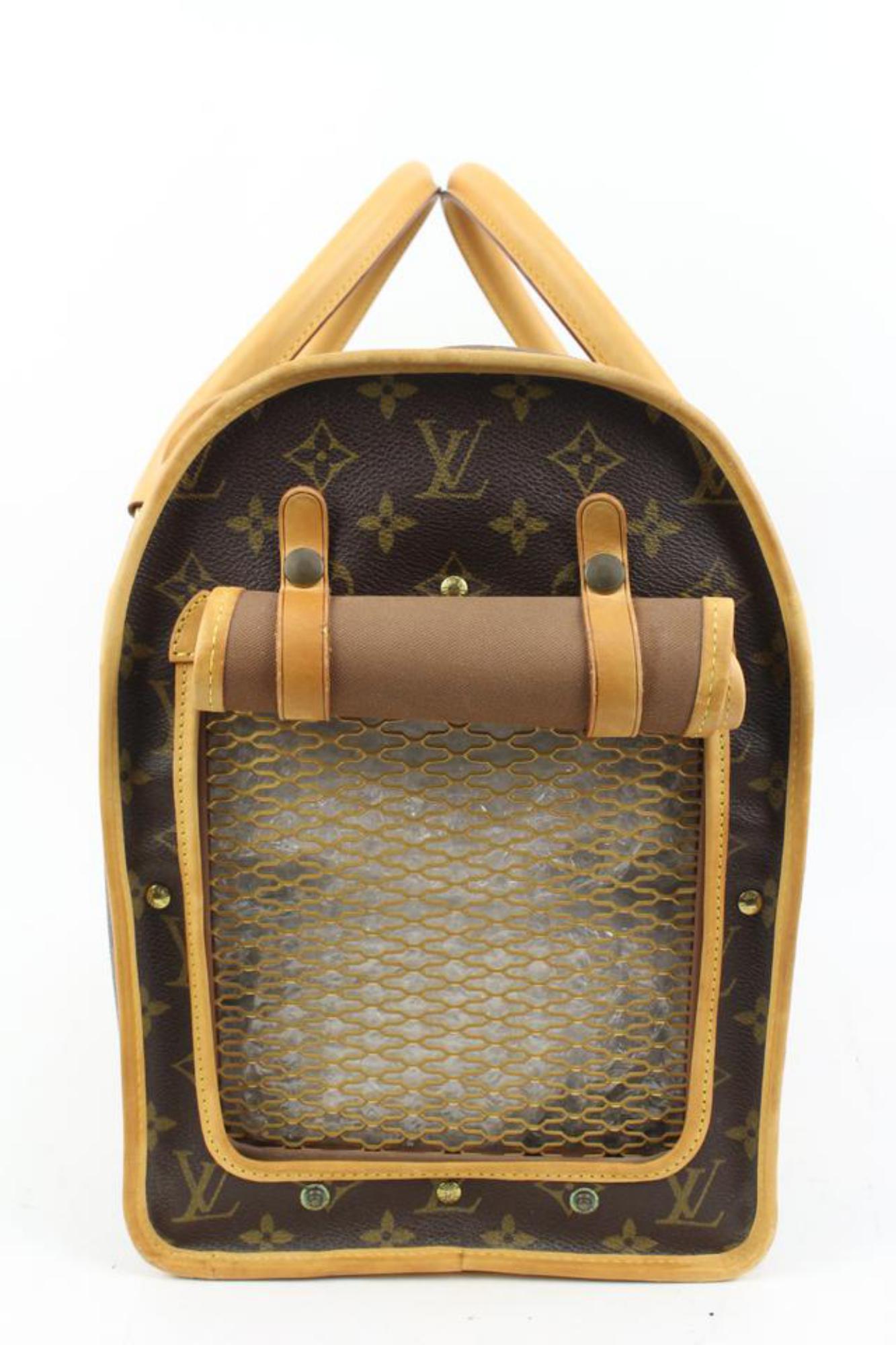 Brown Louis Vuitton Monogram Pet Carrier 40 Sac Chien Dog Travel Bag 99lv215s