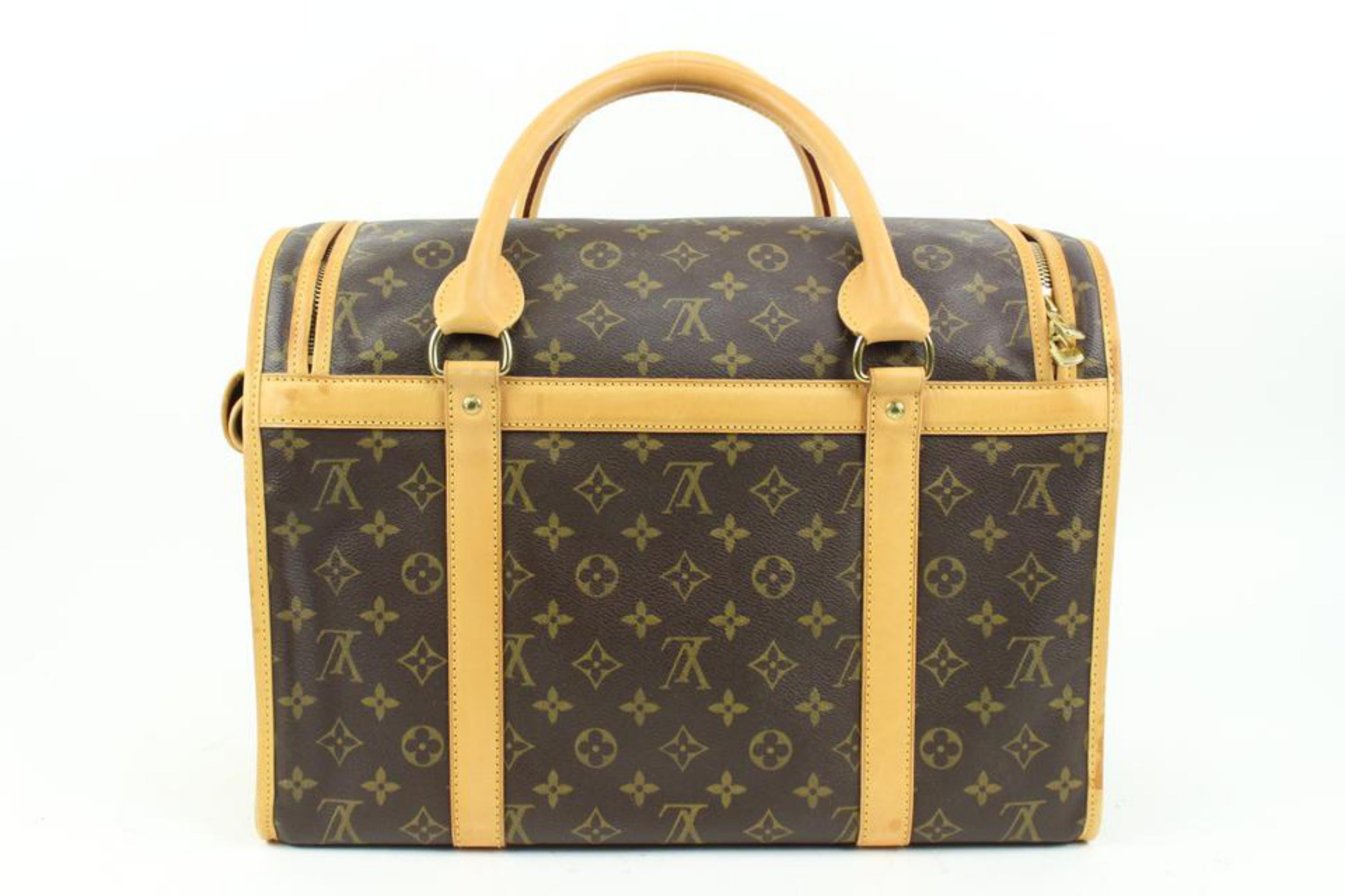 Women's Louis Vuitton Monogram Pet Carrier 40 Sac Chien Dog Travel Bag 99lv215s