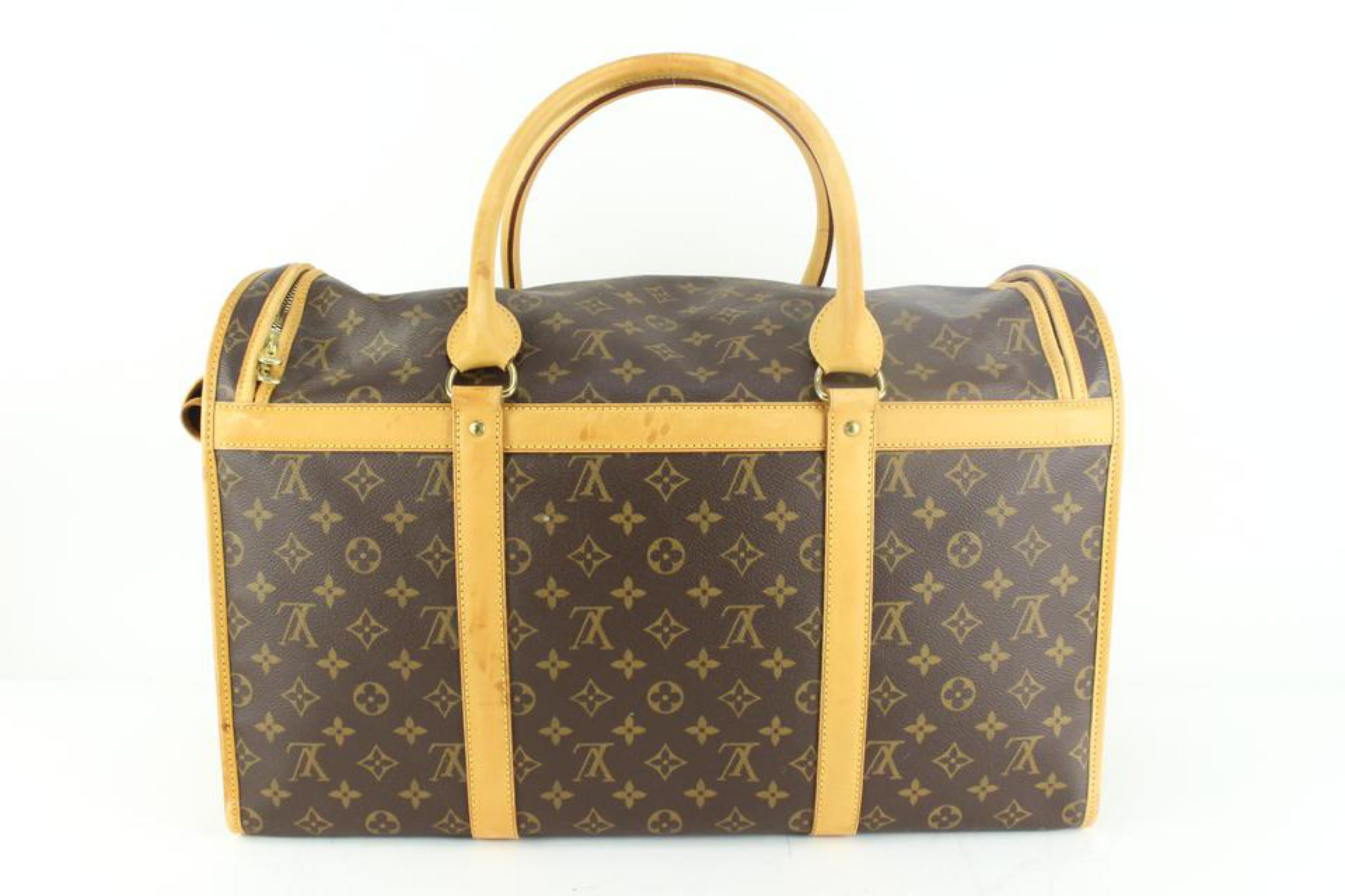 Louis Vuitton Monogram Pet Carrier 50 Sac Chien Dog 21lz531s In Good Condition In Dix hills, NY