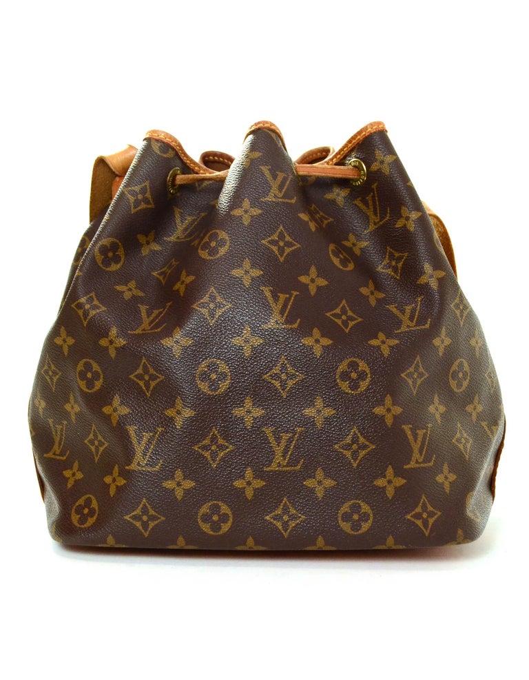 Louis Vuitton Petit Noe Drawstring Bucket Bag Shoulder Bag Monogram Brown 