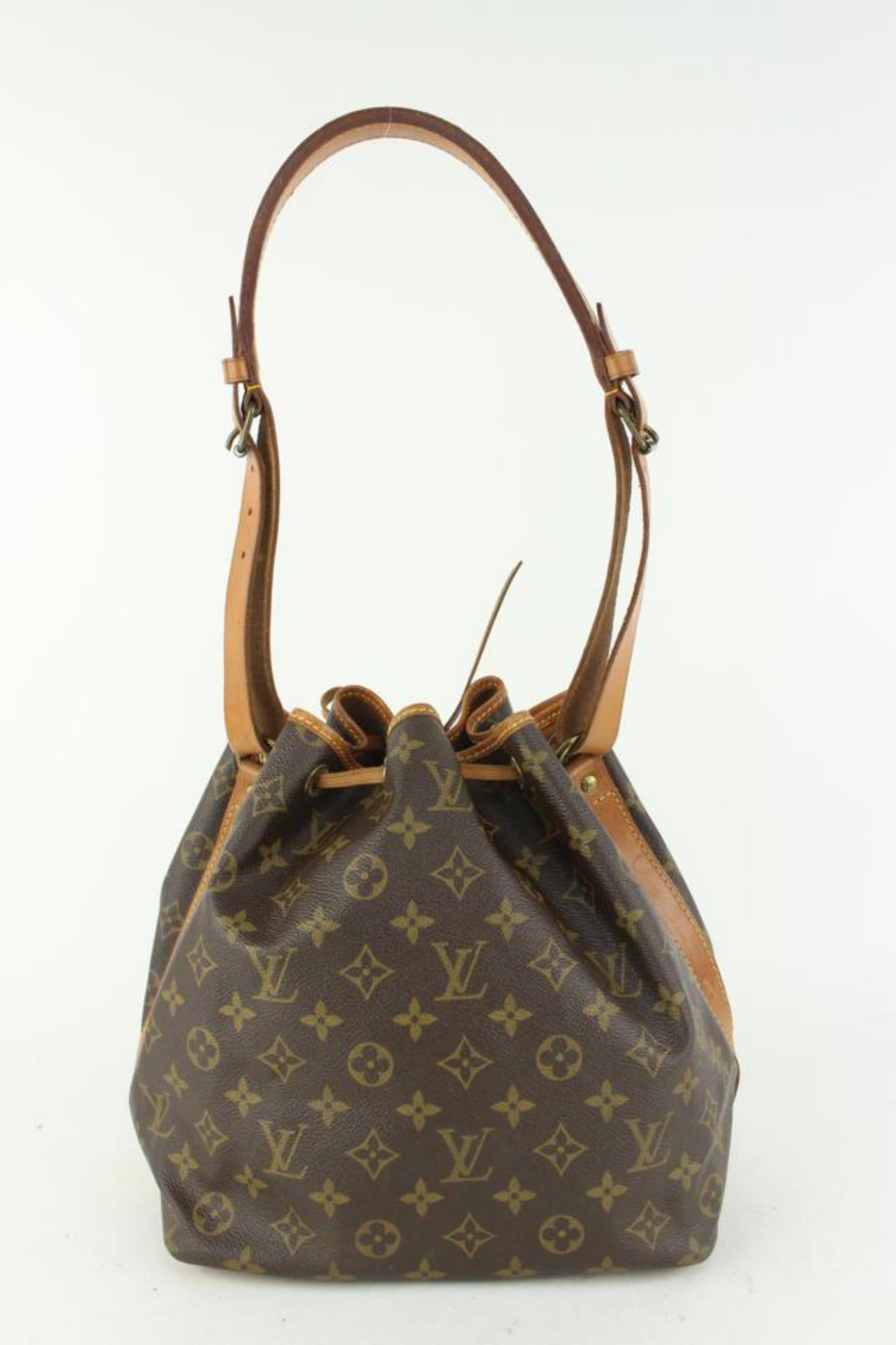 Women's Louis Vuitton Monogram Petit Noe Drawstring Bucket Hobo Bag 105lv15