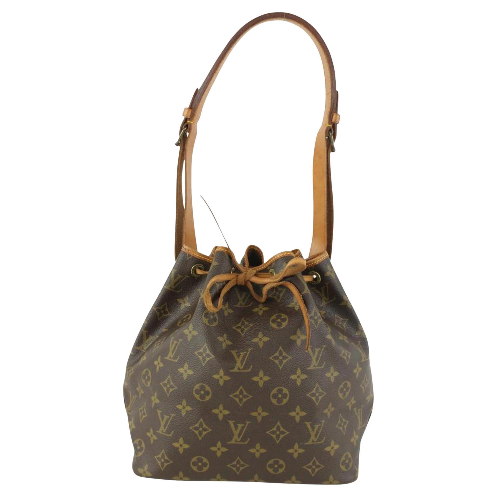 Louis Vuitton Monogram Petit Noe Drawstring Bucket Hobo Bag 105lv15