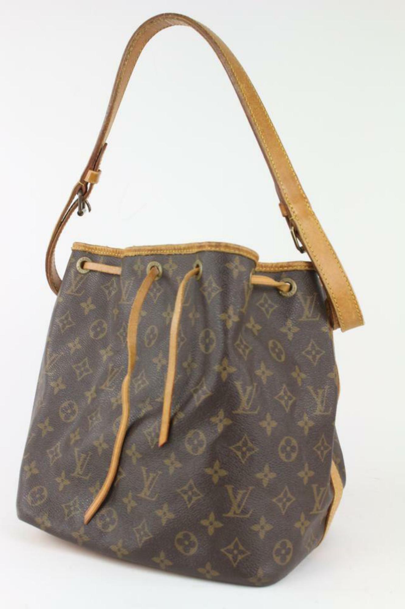 Louis Vuitton Monogram Petit Noe Drawstring Bucket Hobo Bag 41L26a For Sale 6