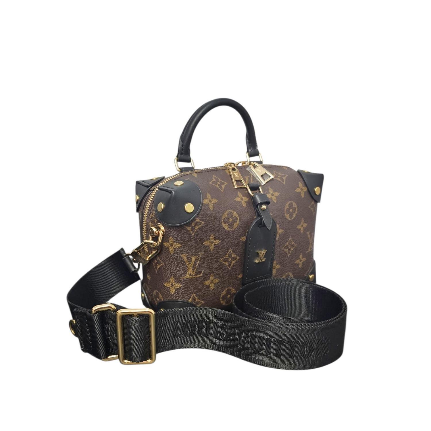Nero Louis Vuitton Monogram Petite Malle Souple Top Handle Crossbody in vendita