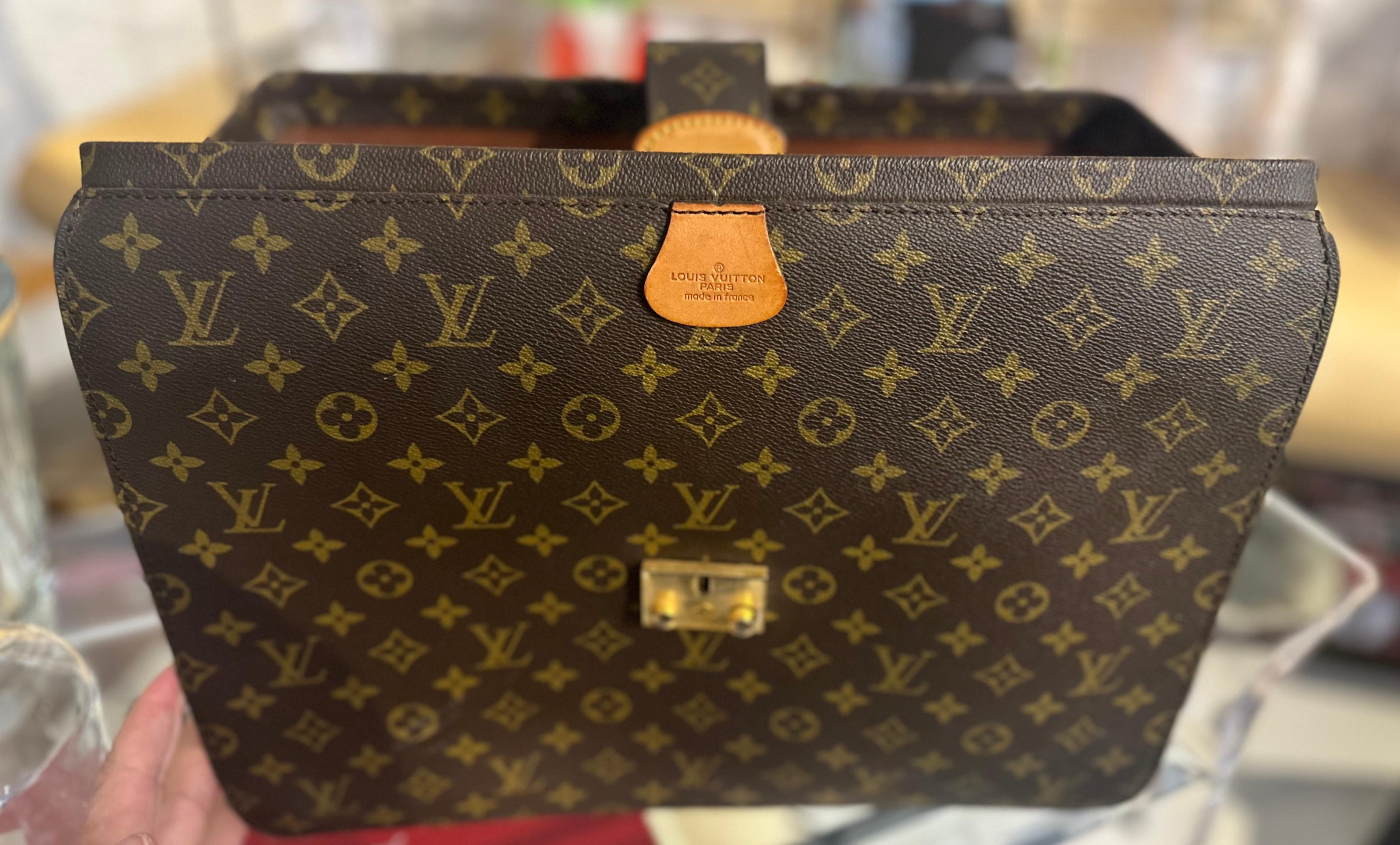20th Century Louis Vuitton Monogram Pilot Briefcase Serviette For Sale