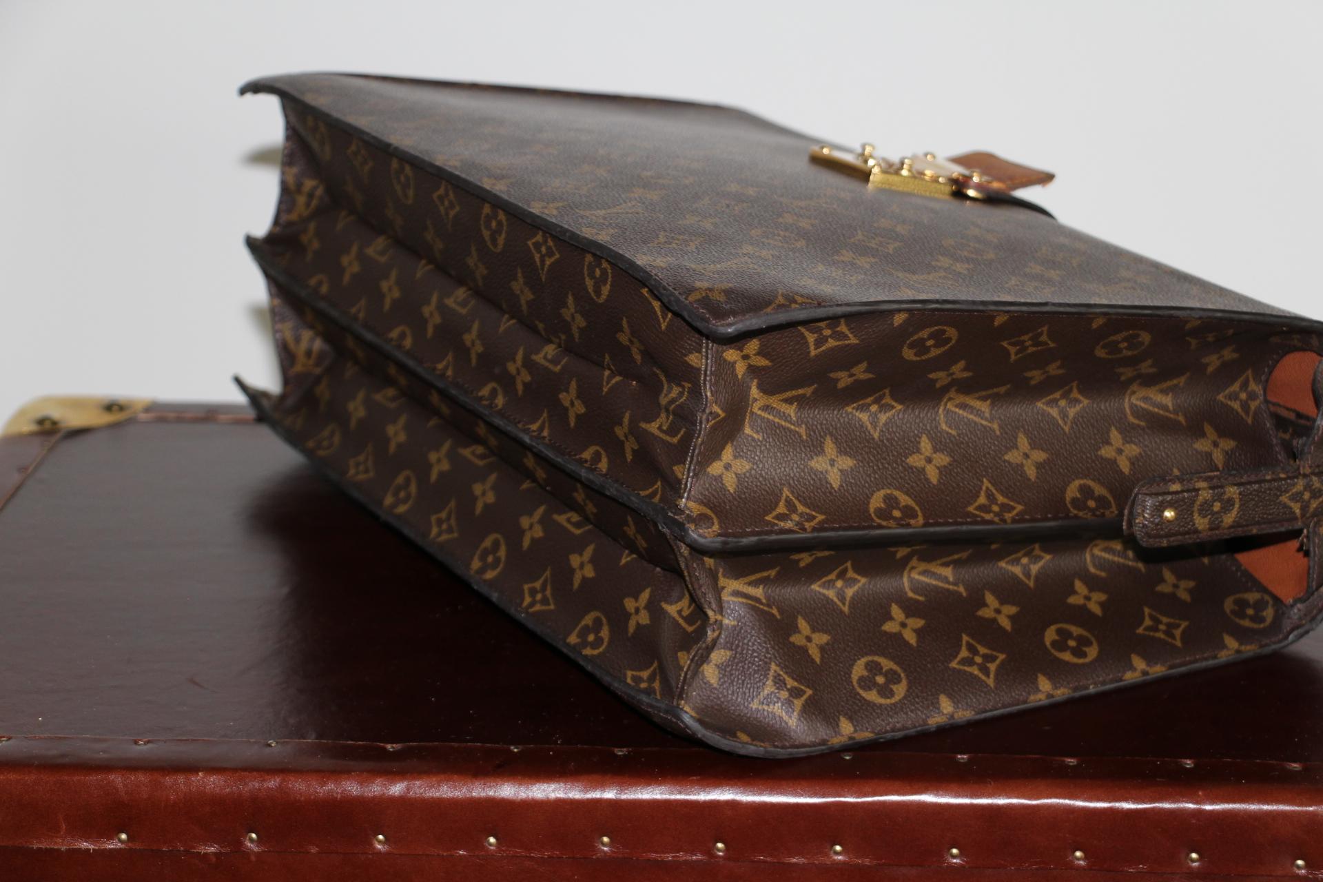 Louis Vuitton Monogram Pilot or Doctor's Briefcase, Louis vuitton Serviette For Sale 2