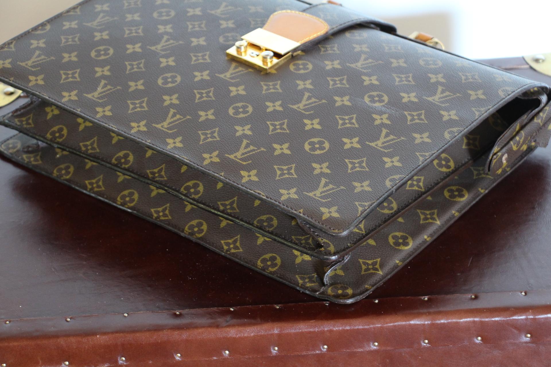 Louis Vuitton Monogram Pilot or Doctor's Briefcase, Louis vuitton Serviette For Sale 4