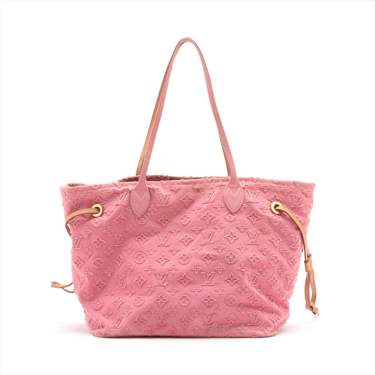 Louis Vuitton Monogram Pink Denim Applique Neverfull MM In Good Condition In Humacao, PR