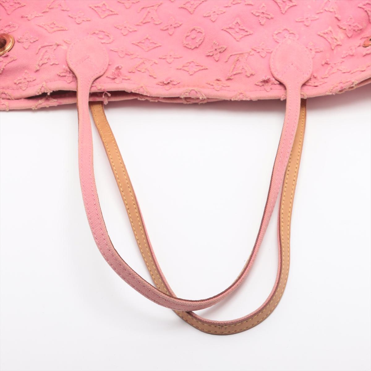 Louis Vuitton Monogram Pink Denim Applique Neverfull MM 2