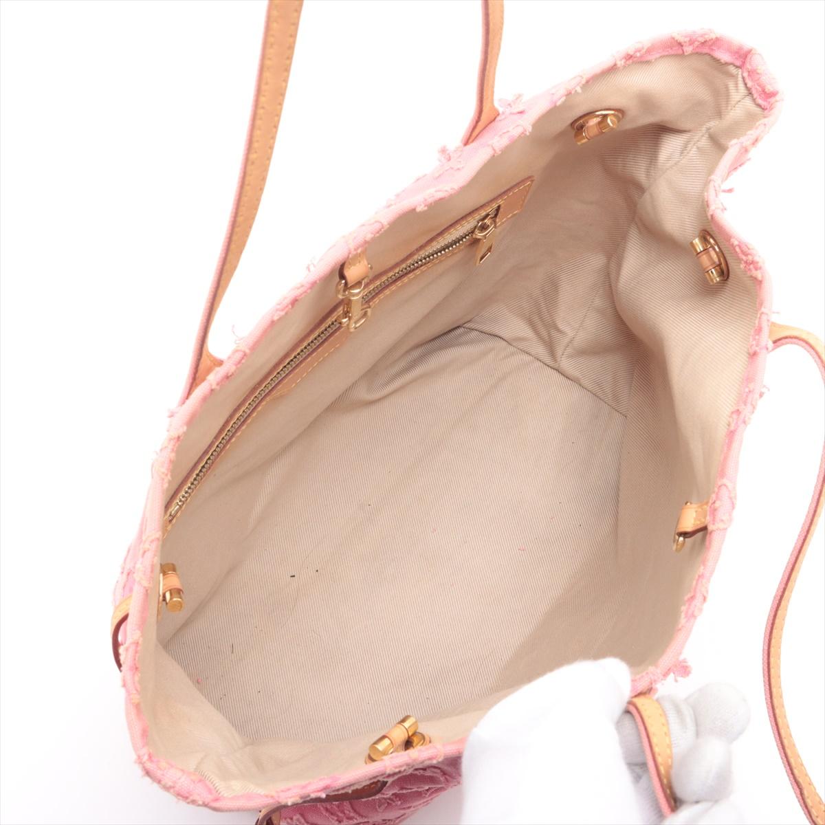 Louis Vuitton Monogram Pink Denim Applique Neverfull MM 4