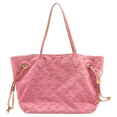 Louis Vuitton Monograma Aplique Vaquero Rosa Neverfull MM