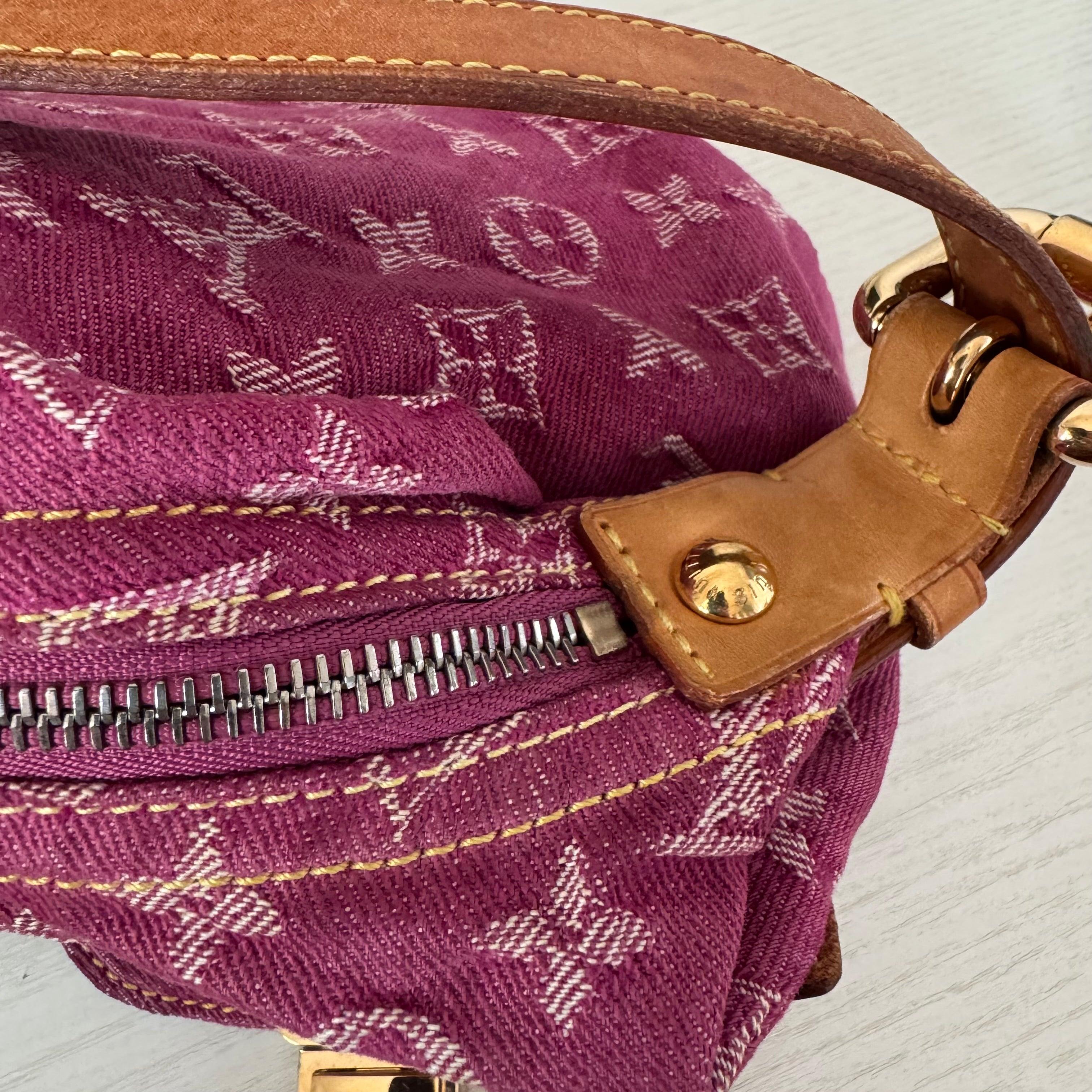 Louis Vuitton Monogram Pink Denim Baggy PM Shoulder Bag 10