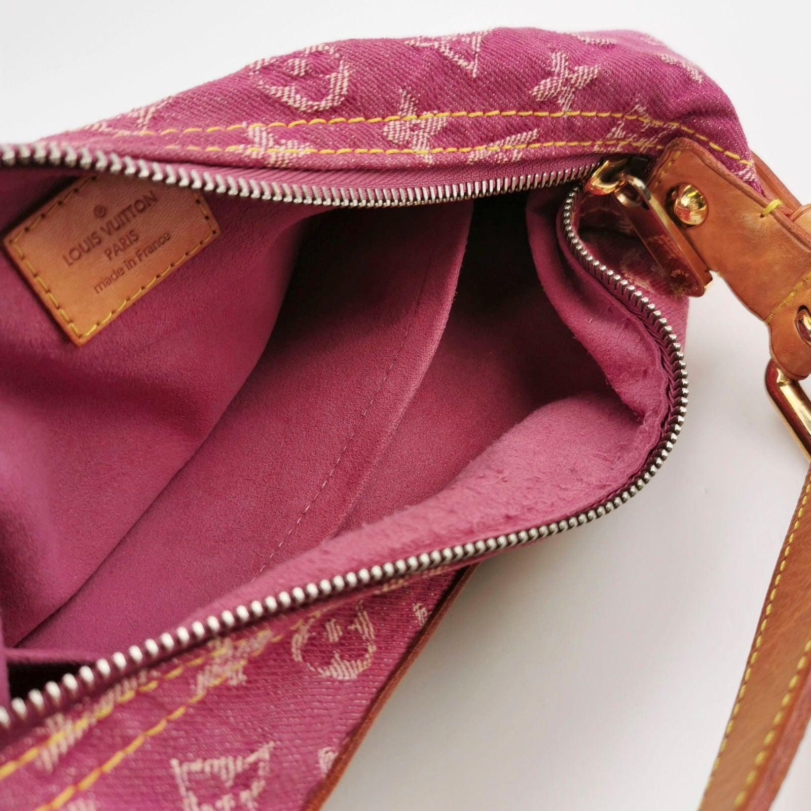 Louis Vuitton Monogram Pink Denim Baggy PM Shoulder Bag 2