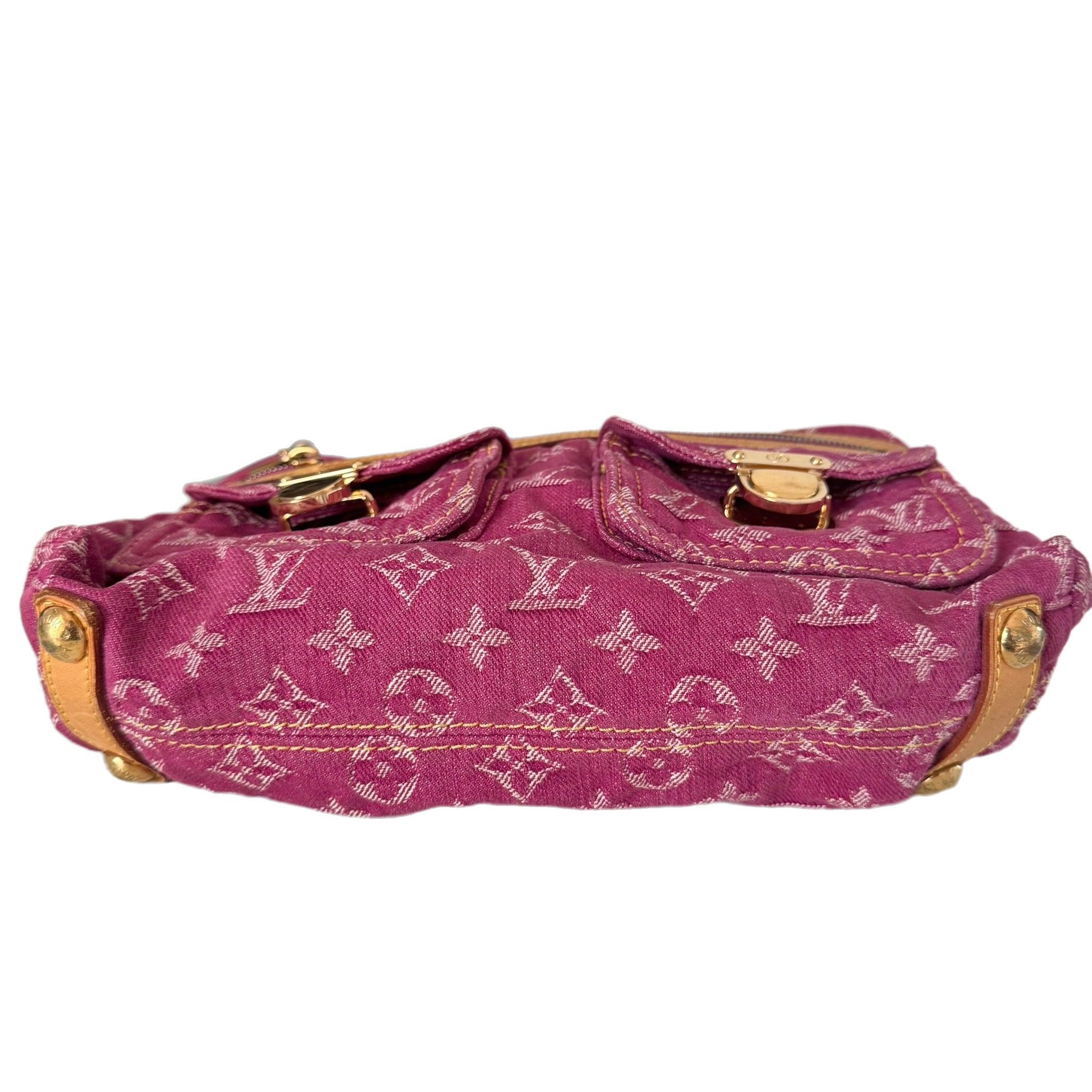 Louis Vuitton Monogram Pink Denim Baggy PM Shoulder Bag 2