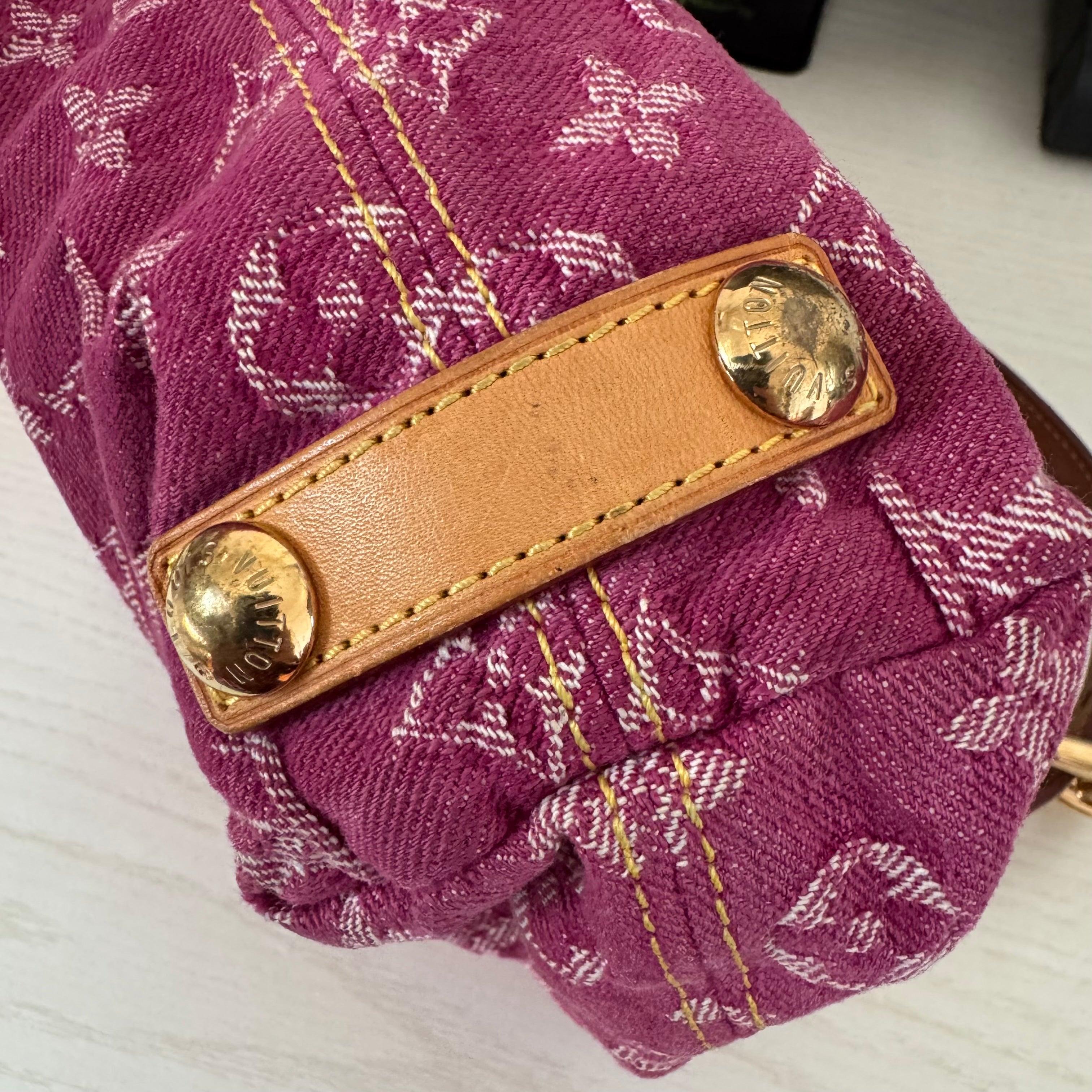 Louis Vuitton Monogram Pink Denim Baggy PM Shoulder Bag 3