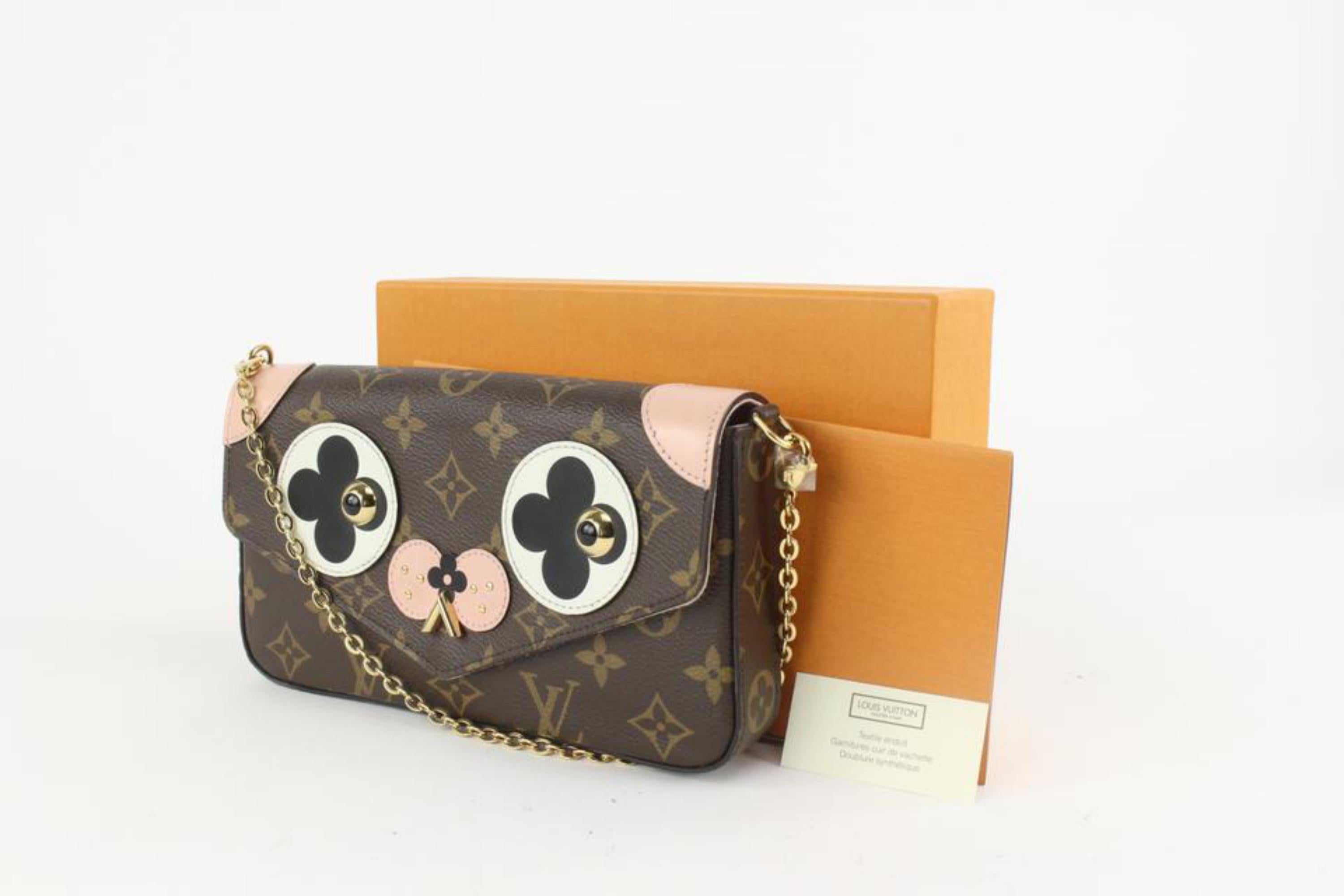 Louis Vuitton Monogram Pink Dog Pochette Felicie Crossbody 1217lv24
Date Code/Serial Number: TJ4167
Made In: France
Measurements: Length:  8.2