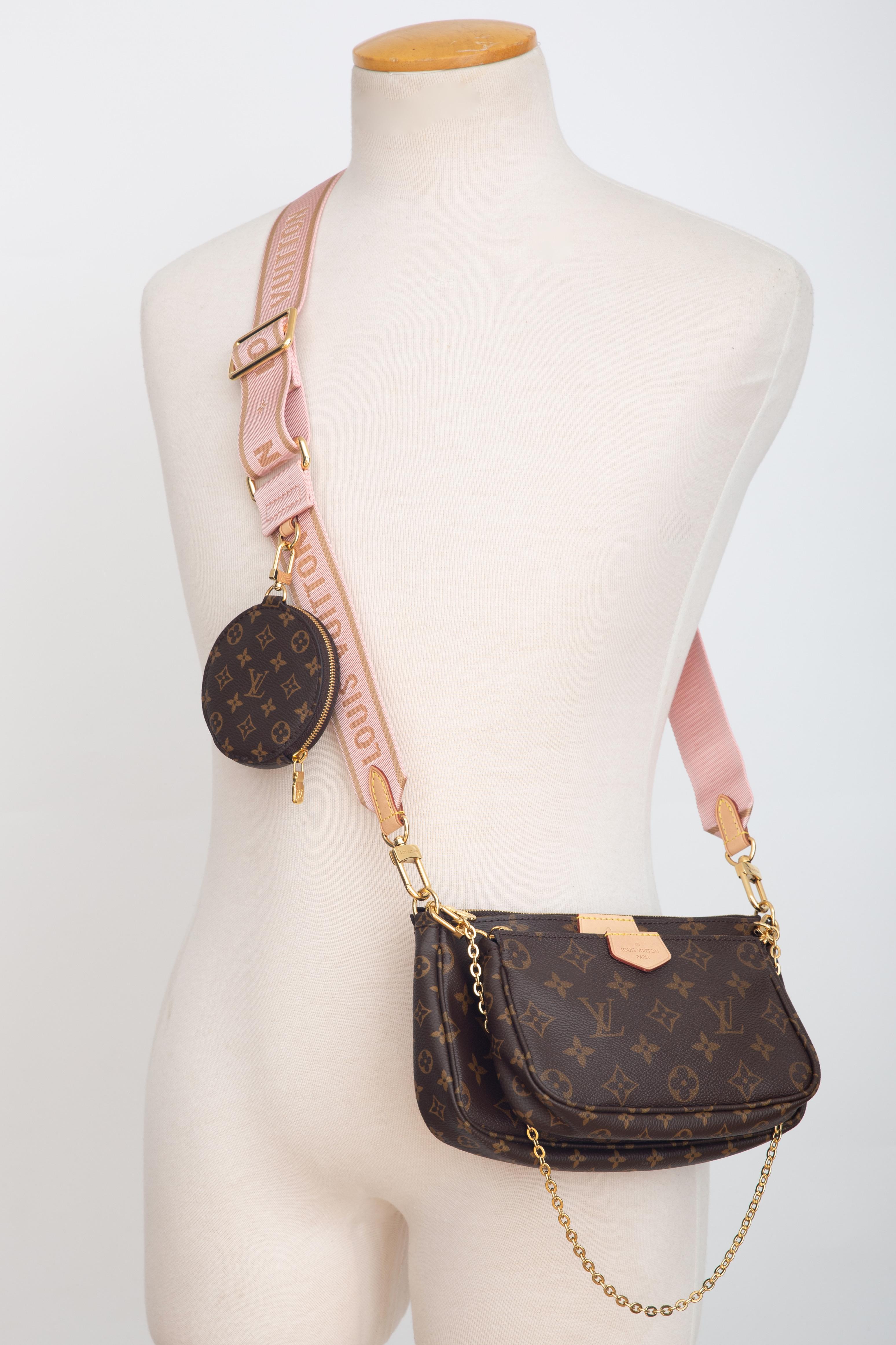 Louis Vuitton Monogram Pink Strap Multi Pochette Crossbody Bag (2020) 2