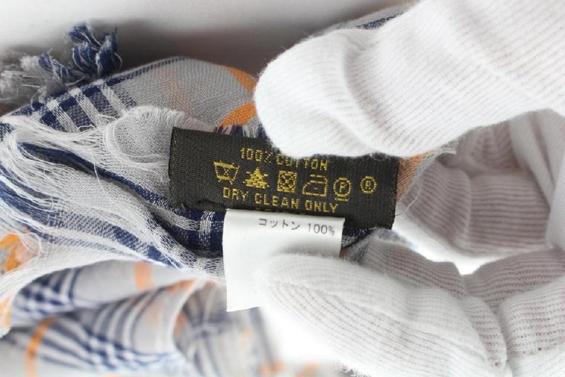 Louis Vuitton Monogram Plaid Logo Scarf 693lvs319 In Good Condition For Sale In Dix hills, NY