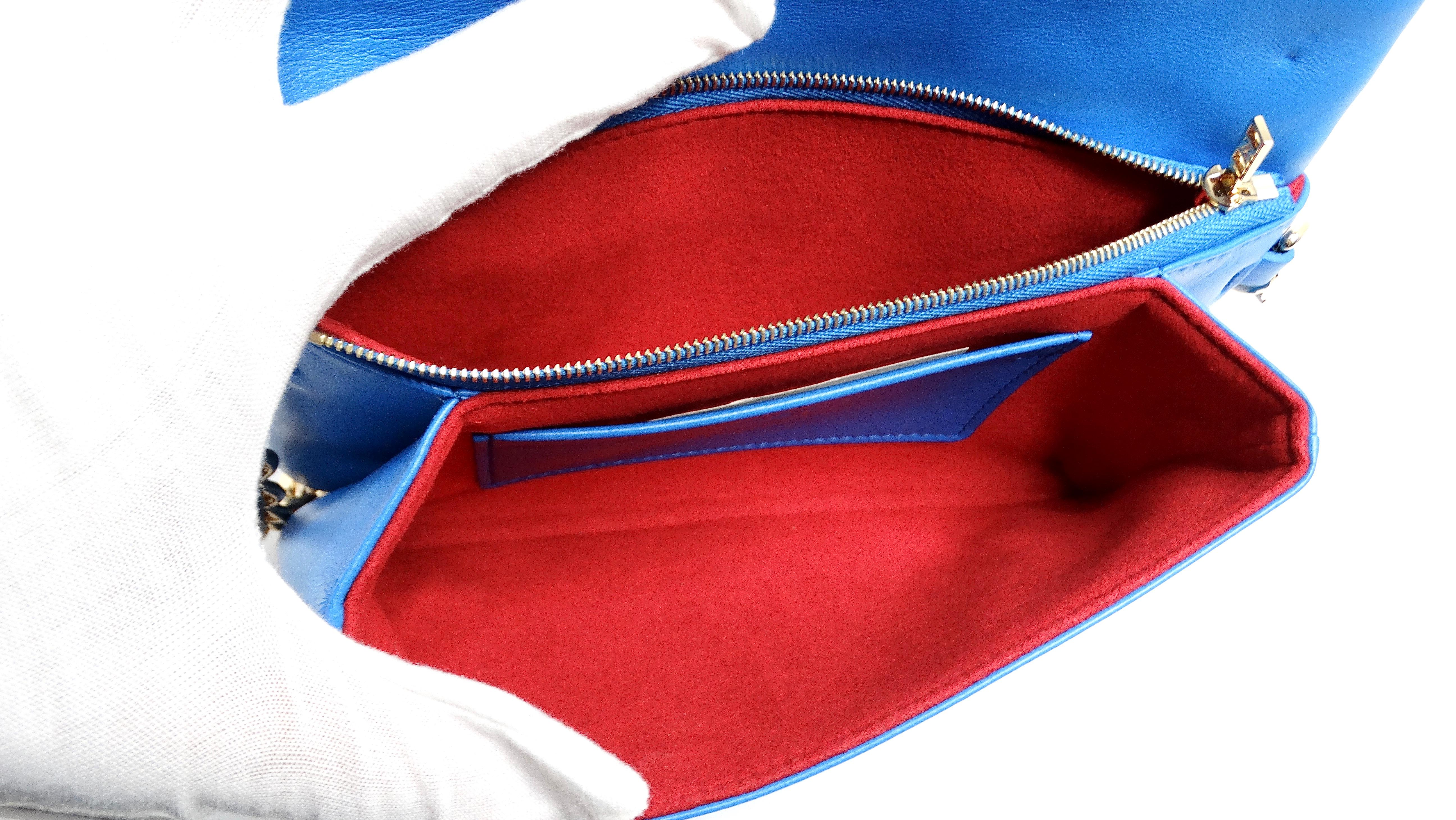 Louis Vuitton Monogram Pochette Coussin Blue & Red Lambskin Bag 10