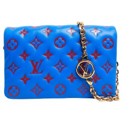 Louis Vuitton Monogram Pochette Coussin Blue & Red Lambskin Bag