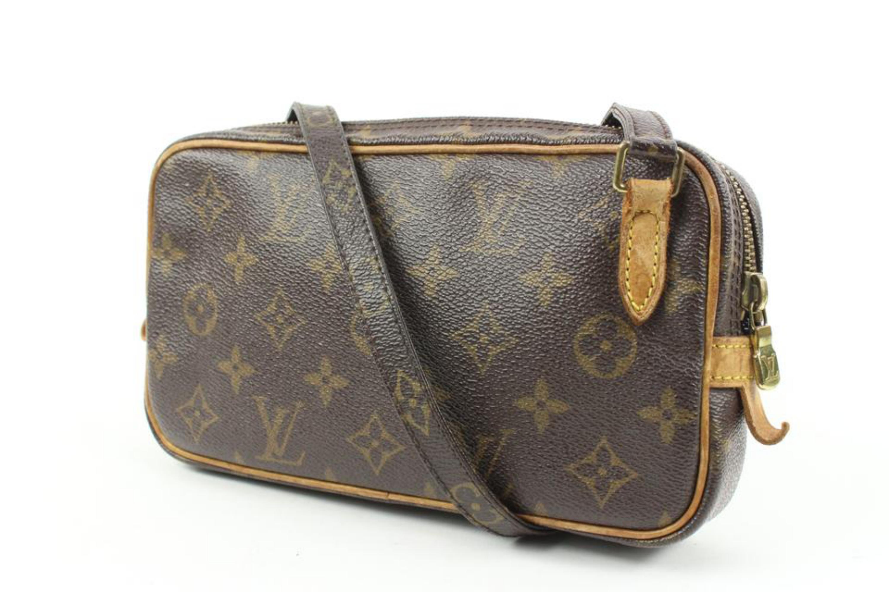 Louis Vuitton Monogram Pochette Marly Bandouliere Crossbody Bag 121lv58
Date Code/Serial Number: DU0092
Made In: France
Measurements: Length:  8.5