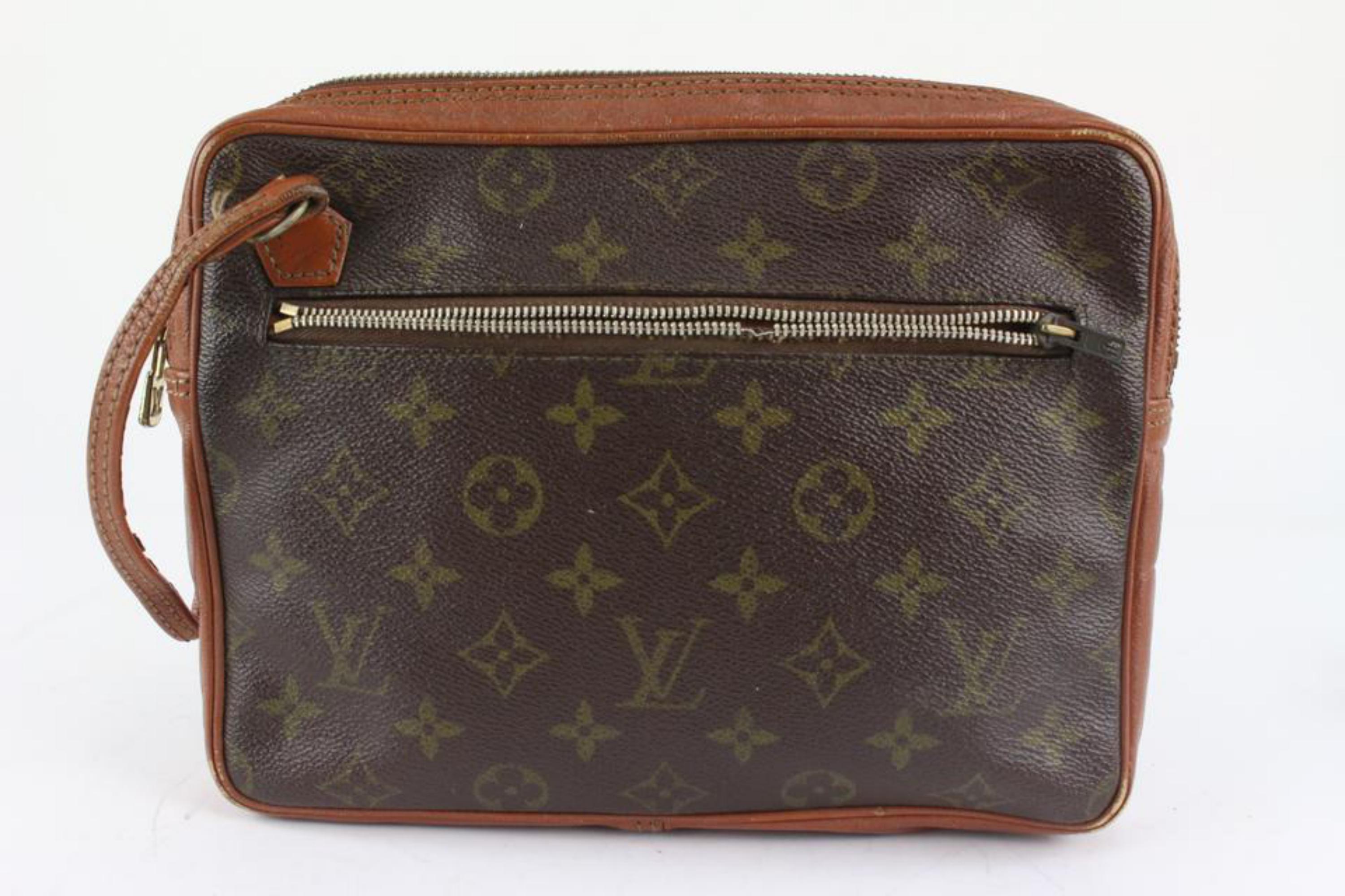 Louis Vuitton Monogram Pochette Marly Dragonne Wristlet Clutch Pouch 1216lv47 In Fair Condition For Sale In Dix hills, NY