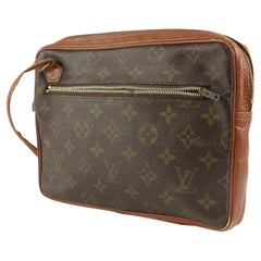 Authentic LOUIS VUITTON Monogram Marly Dragonne Clutch Pre owned Vintage LV  Pouch date code 863TH Made in France 1986