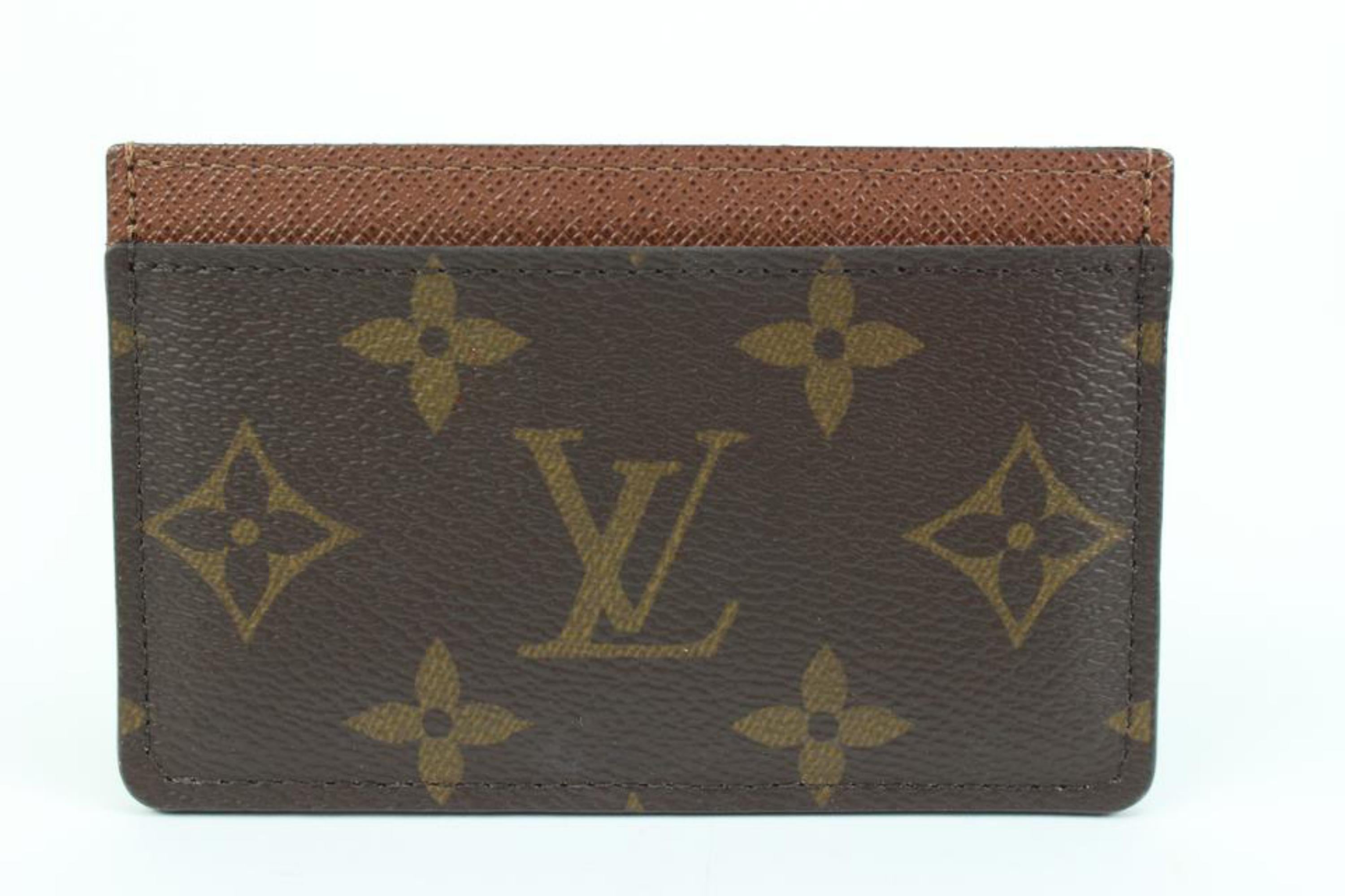 Louis Vuitton Monogram Porte Cartes Card Holder Wallet Case 53lk322s In Excellent Condition For Sale In Dix hills, NY