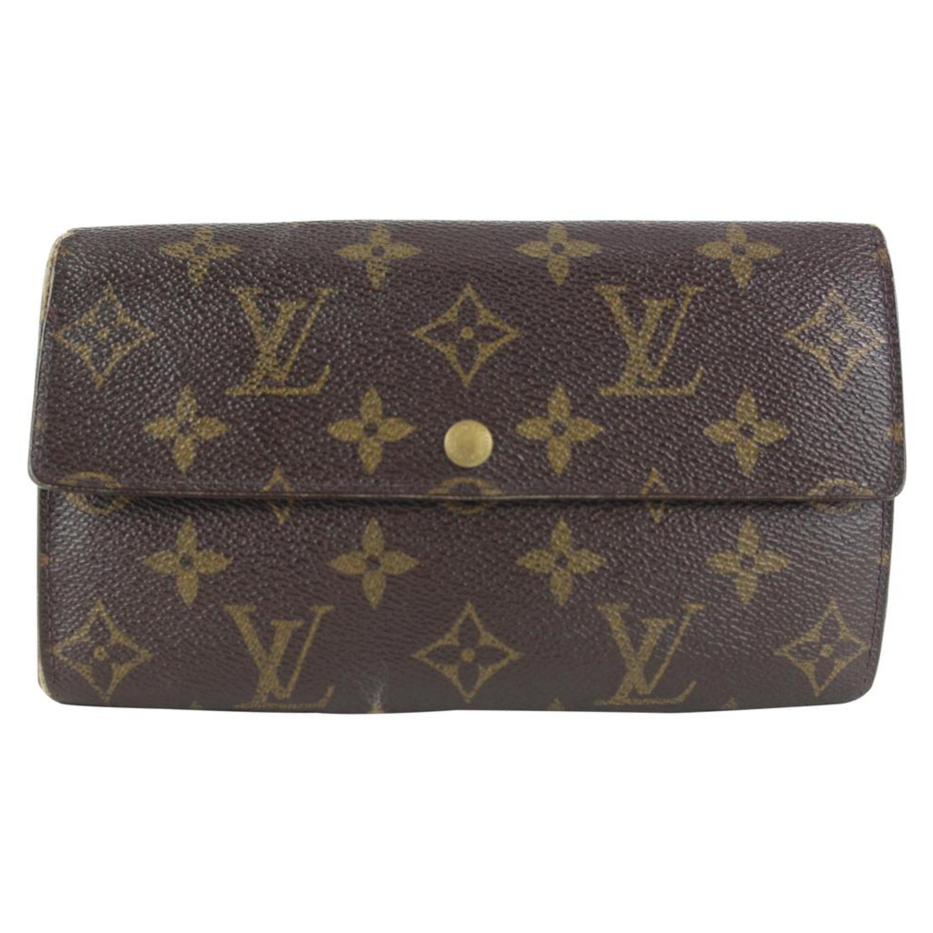 Louis Vuitton Monograma Porte Tresor Billetera Larga Sarah 9LZ1102