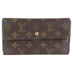 Louis Vuitton Monogram Porte Tresor Trifold Sarah Brieftasche mit Klappe 1LV1013