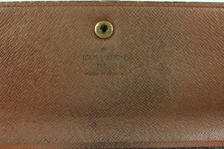 Louis Vuitton Brown Tresor Monogram Portefeuille Trifold Long Sarah Flap  870992 Wallet, Louis Vuitton