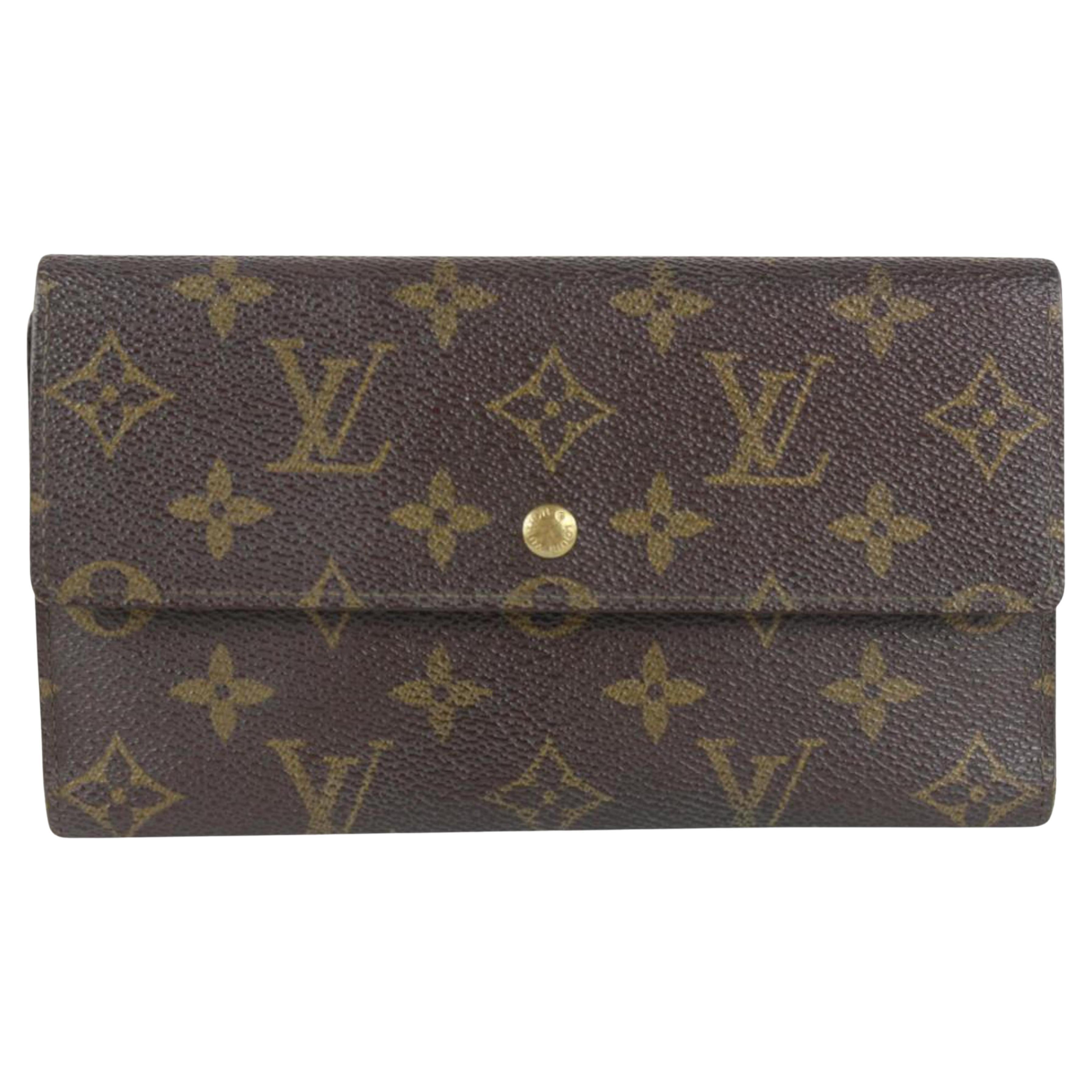 Louis Vuitton Monogram Porte Tresor Trifold Sarah Long Flap Wallet 2LV1013