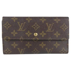 Louis Vuitton Monogram Porte Tresor Trifold Sarah Brieftasche mit langer Klappe 2LV1013