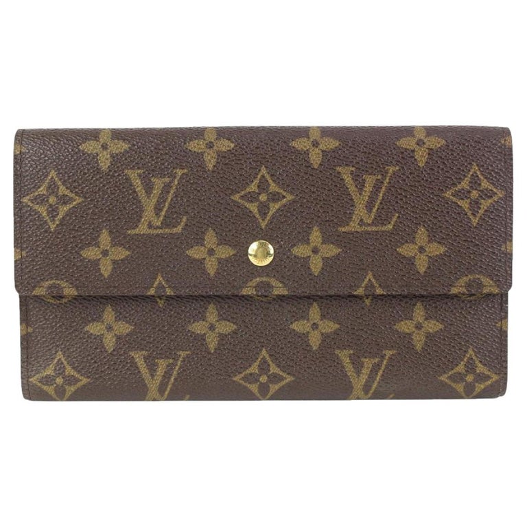 Louis Vuitton Black Mini Lin Canvas Trifold Compact Wallet Louis