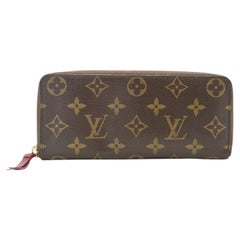 Louis Vuitton Monogram Portefeuille Clemence Long Wallet Fuchsia